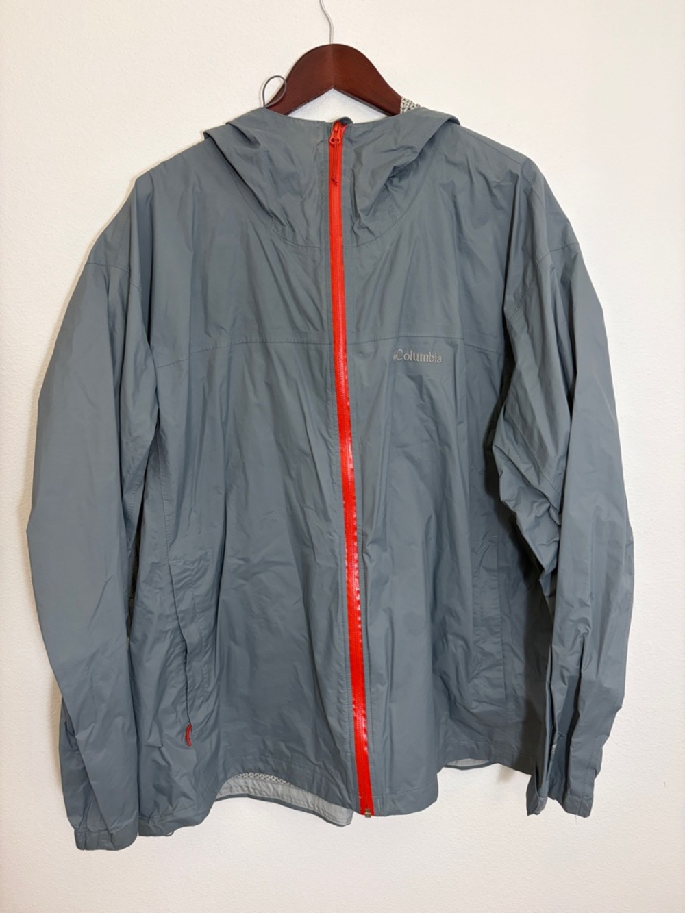 Columbia Gray Hooded Shell Lightweight Rain Jacket